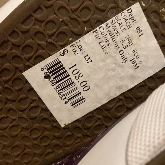 [Coach] Signature Shearling Flat Sneaker Tennis Shoes in Purple Lilac Womens 5.5 - Picture 15 of 15